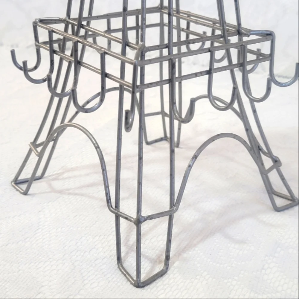 Paris Eiffel Tower Metal Jewelry Organizer Stand Necklace Bracelet Ring Holder